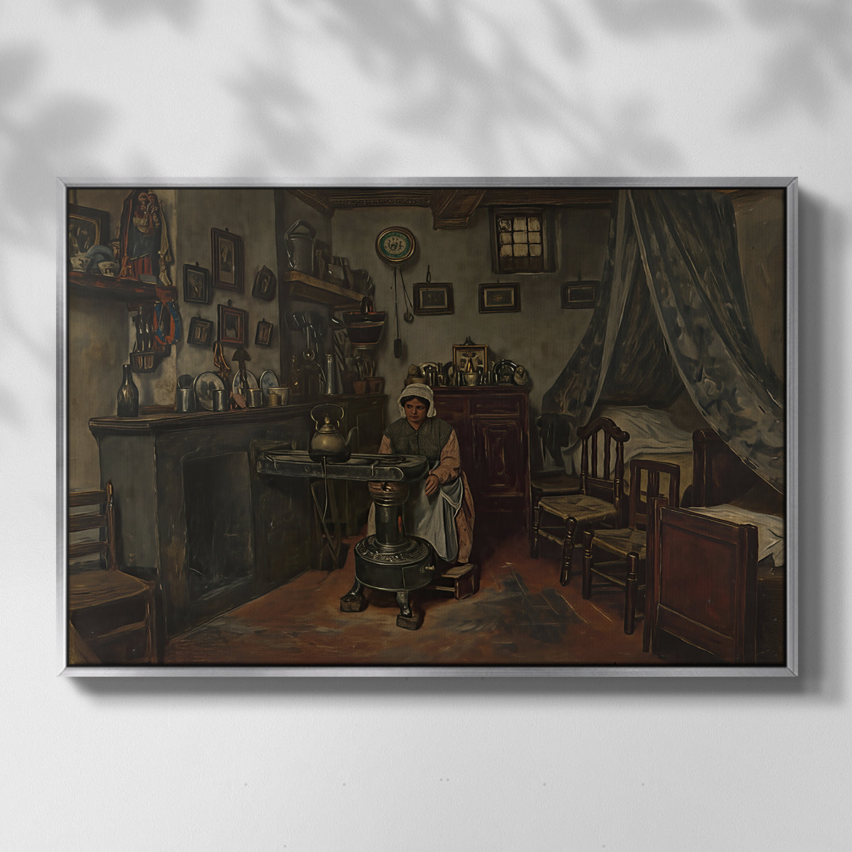 Interior, c. 1865-1870 - Floater Framed Canvas Print