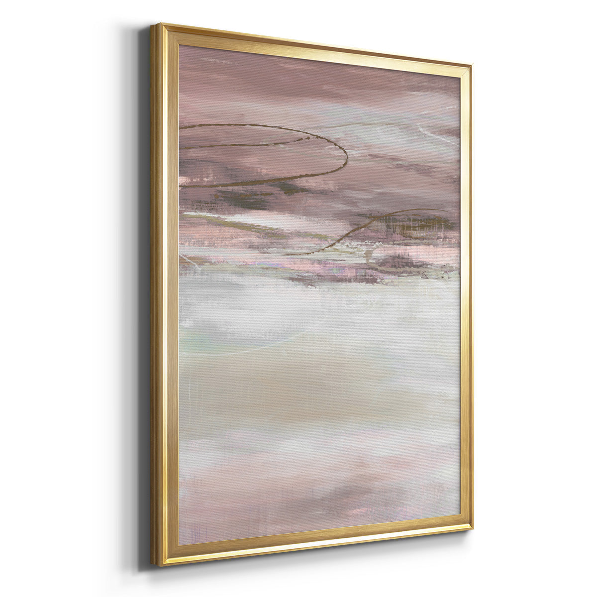 Geo Cache in Pale  - Modern Framed Canvas Print