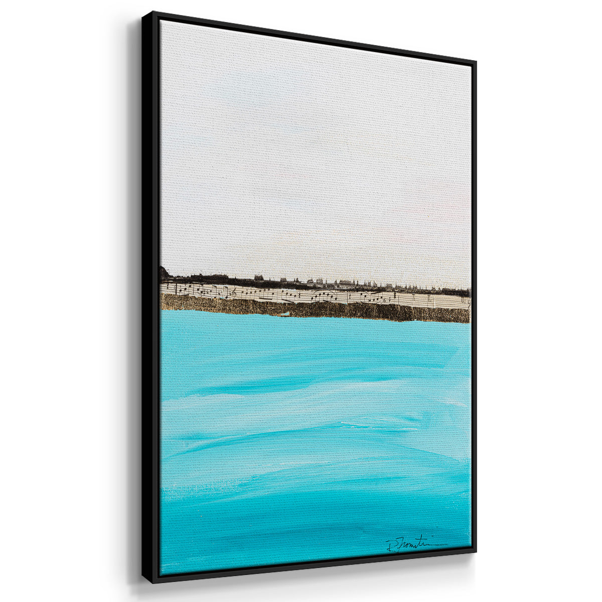 Harmony in Turquiose - Framed Premium Gallery Wrapped Canvas L Frame - Ready to Hang