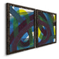 Cool Network I - Premium Framed Canvas 2 Piece Set - Ready to Hang