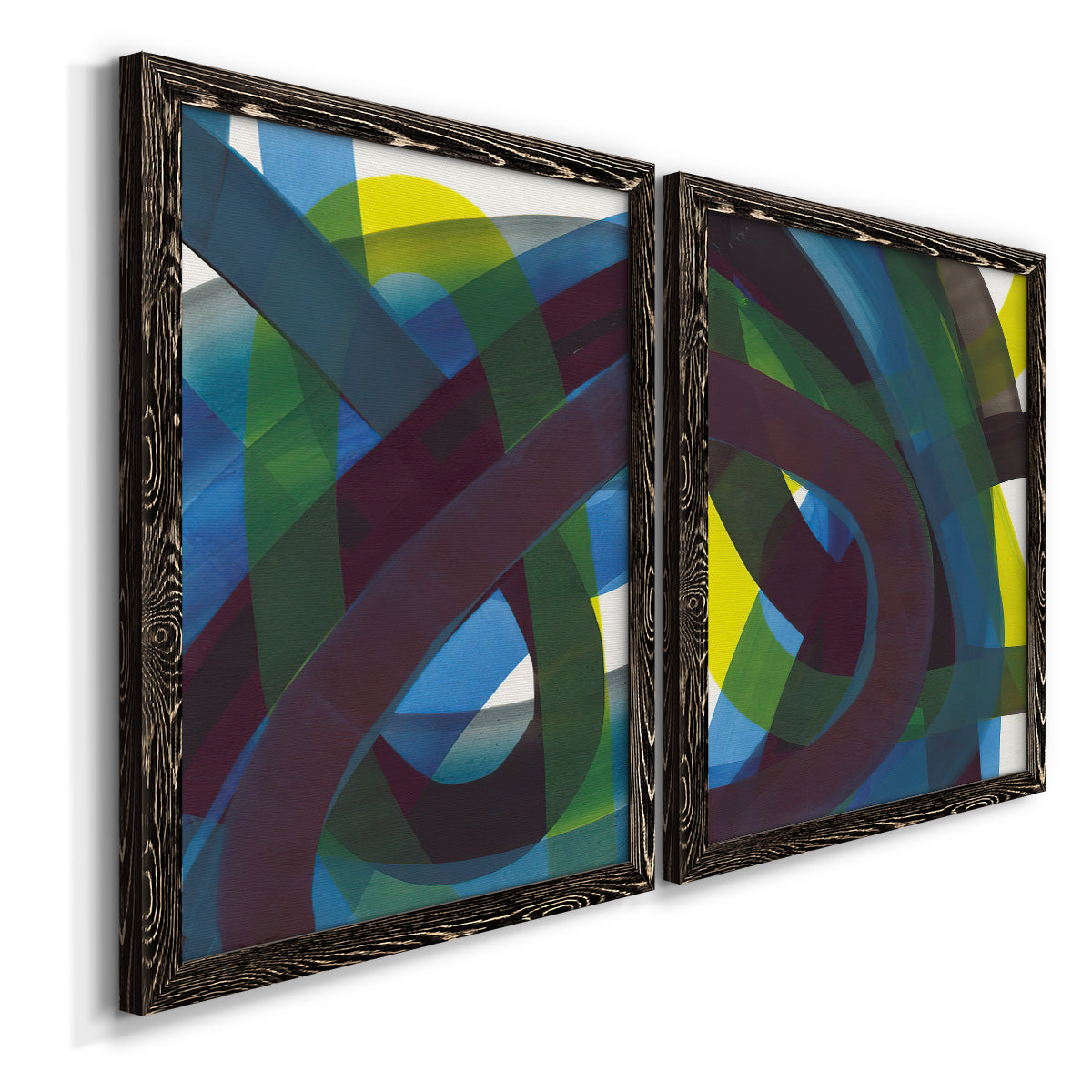 Cool Network I - Premium Framed Canvas 2 Piece Set - Ready to Hang