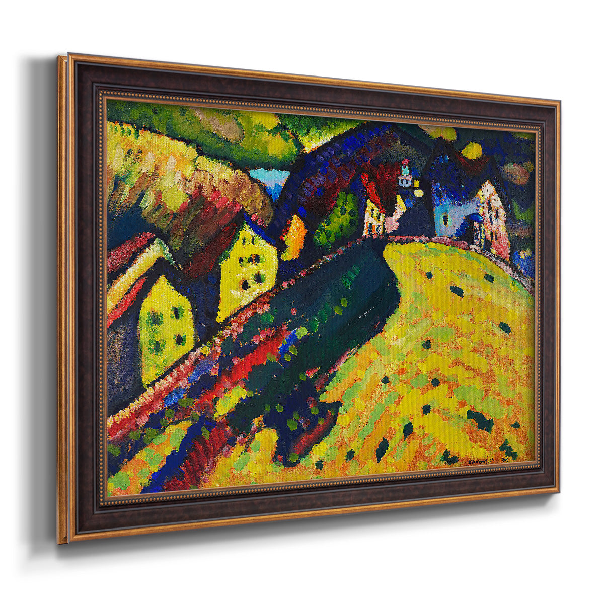 Houses at Murnau - Ornate Framed Canvas Print