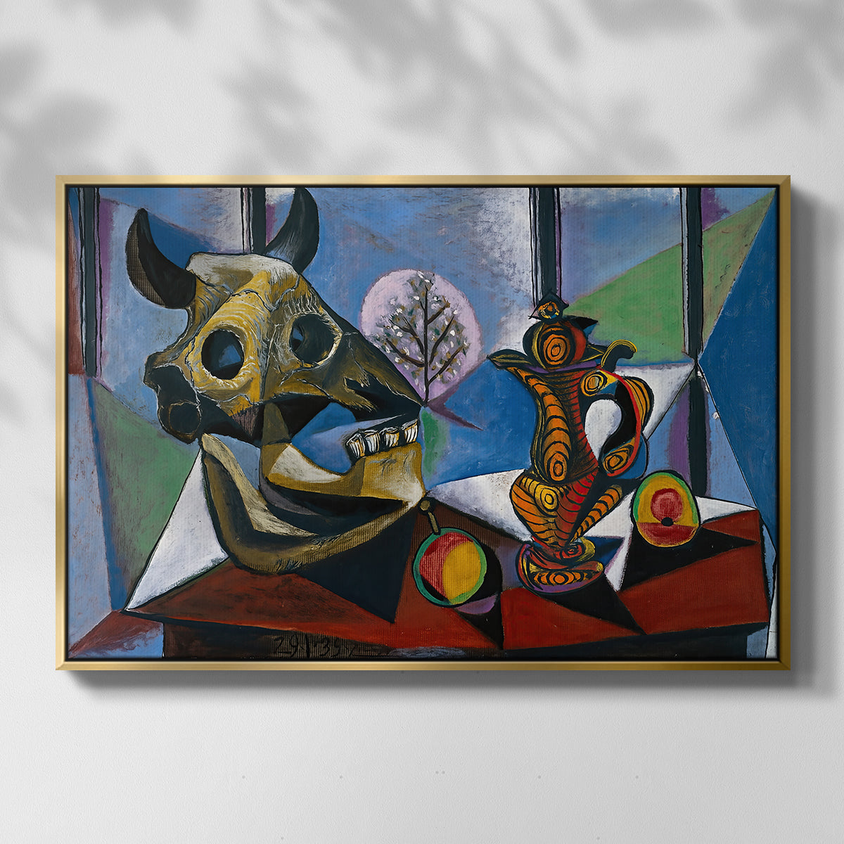 Still Life with Bull's Skull, 1939 - Floater Framed Canvas Print