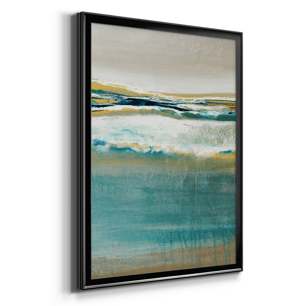 Aqua Quartz V2 - Modern Framed Canvas Print