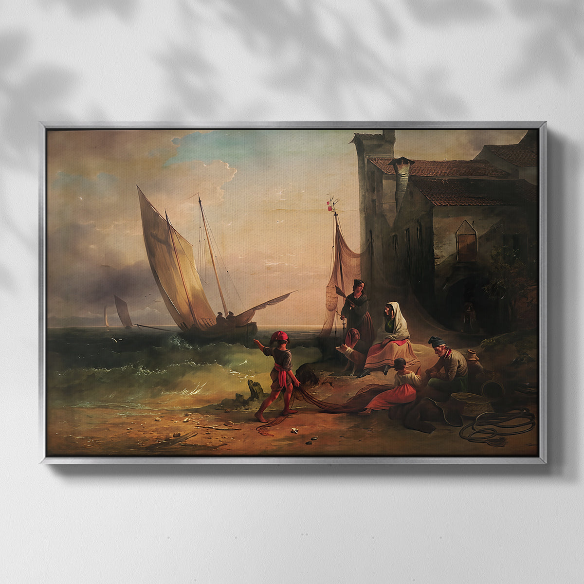 Fisherman's Family from Chioggia, 1838 - Floater Framed Canvas Print