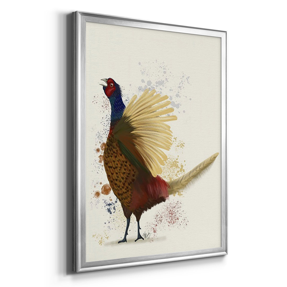 Pheasant Splash 8 - Modern Framed Canvas Print