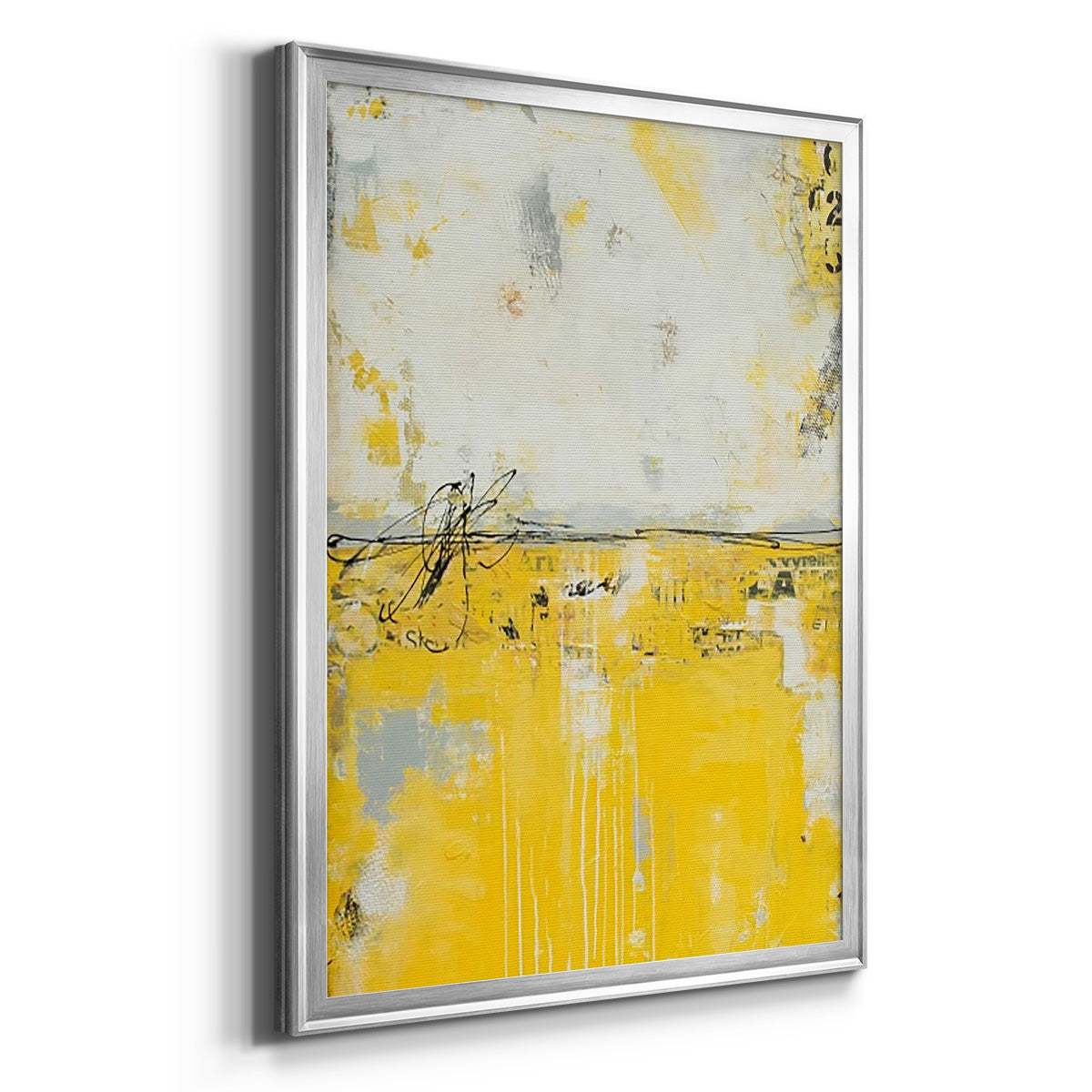 Yellow Bound - Modern Framed Canvas Print