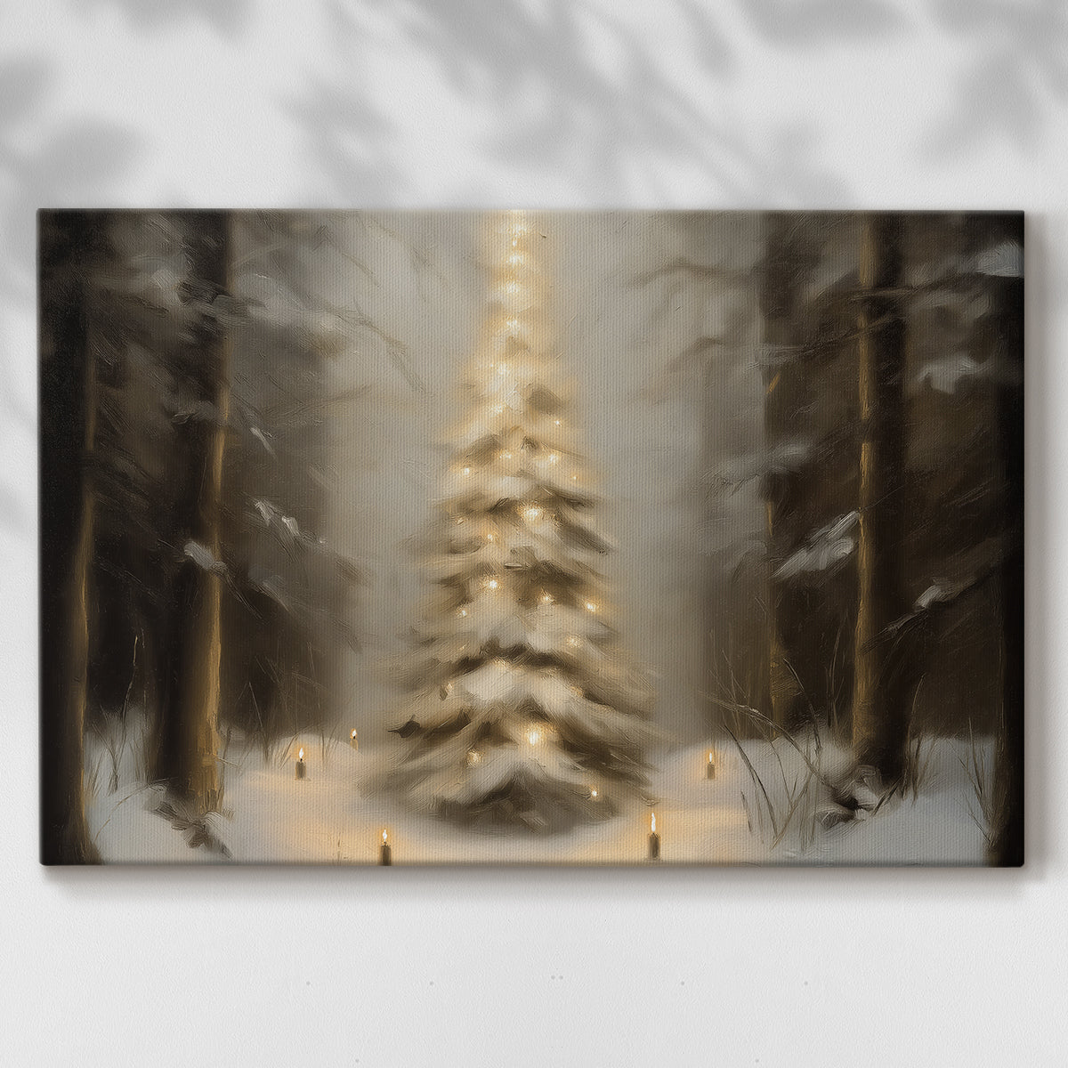 Twilight of Warm Lantern Snow - Canvas Art Print