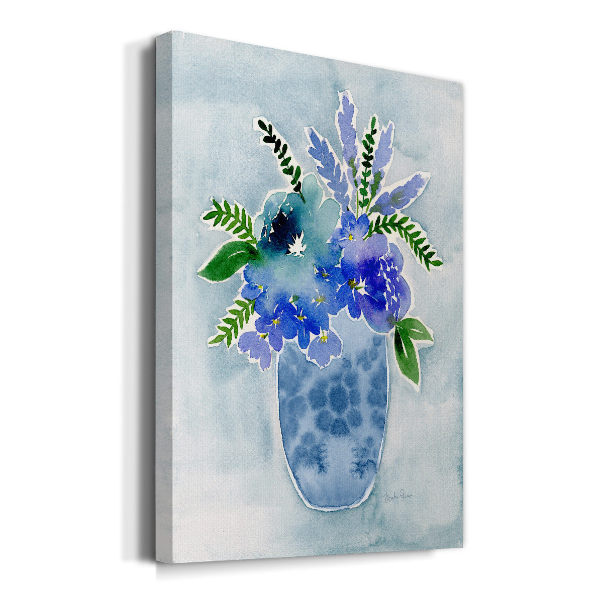 Blue Bouquet I Premium Gallery Wrapped Canvas - Ready to Hang