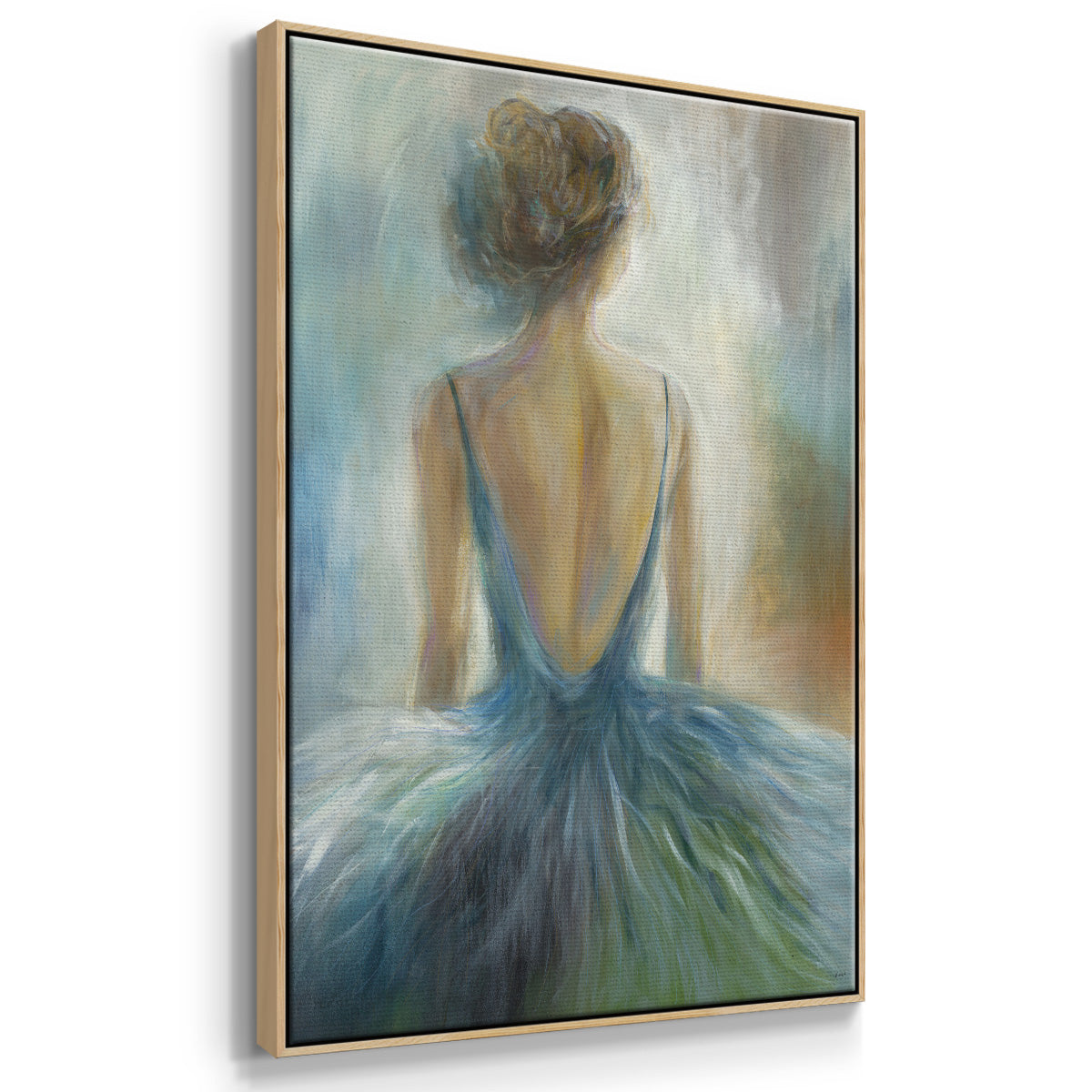 Lady in Blue Framed Premium Gallery Wrapped Canvas - Ready to Hang