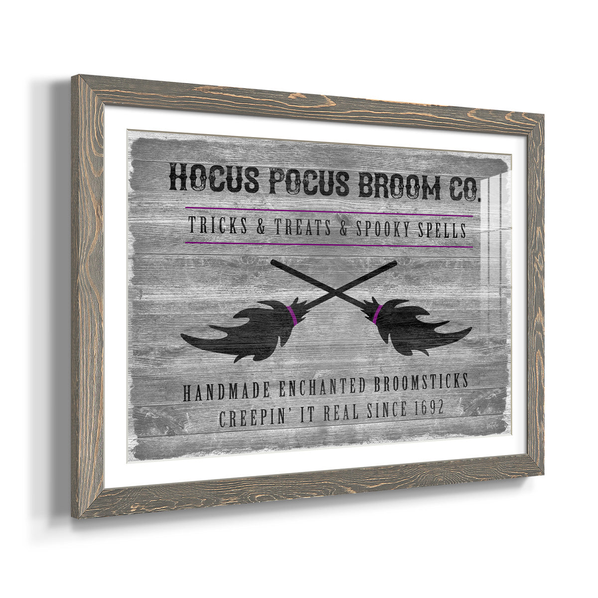 Hocus Pocus Broom Co. - Barnwood Framed Art Print