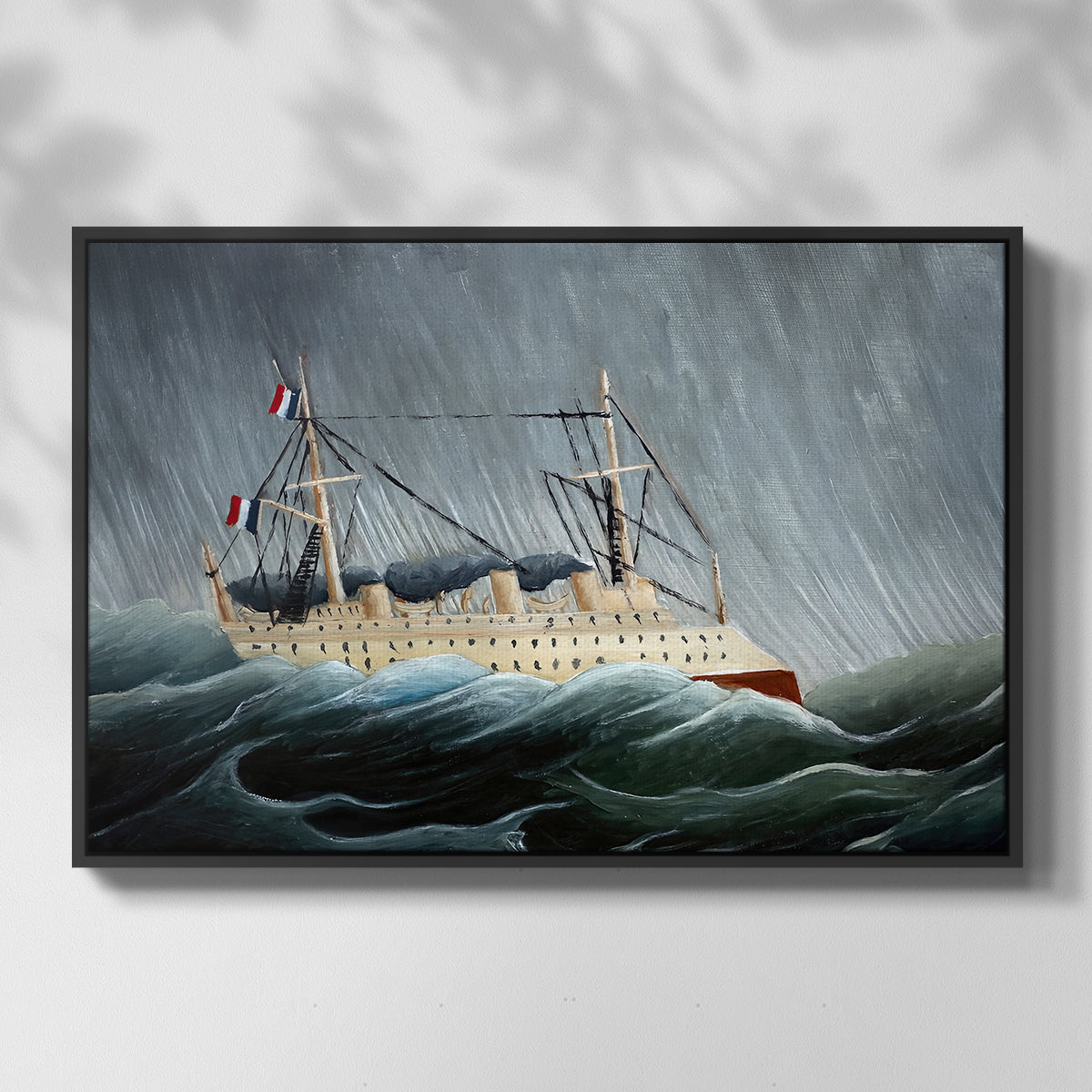 A Ship in the Storm, c. 1899 - Floater Framed Canvas Print