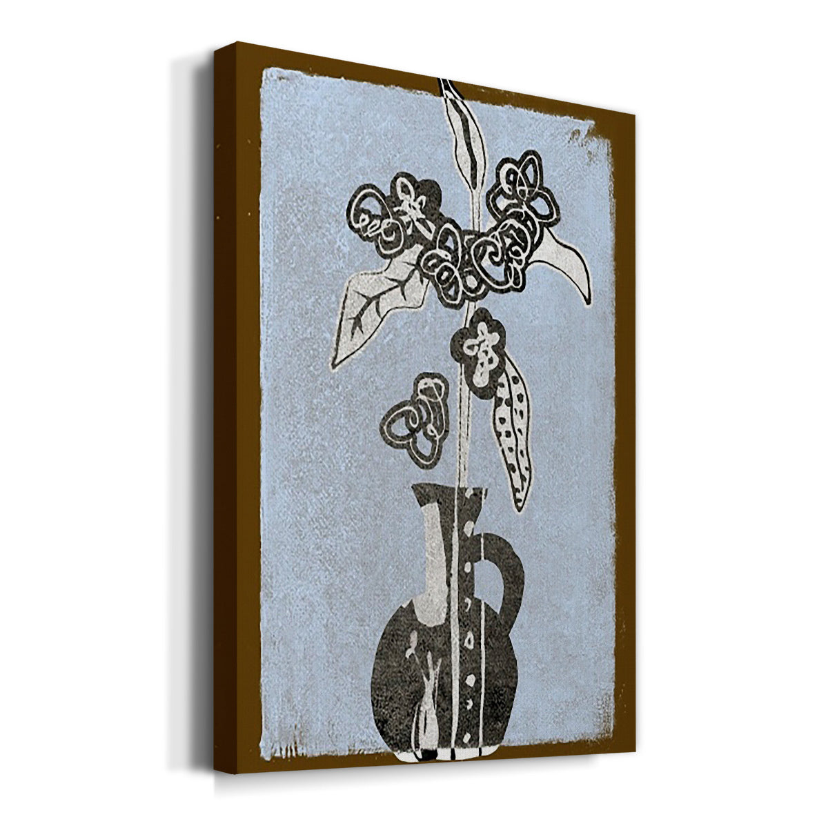 Graphic Flowers in Vase I Premium Gallery Wrapped Canvas - Ready to Hang