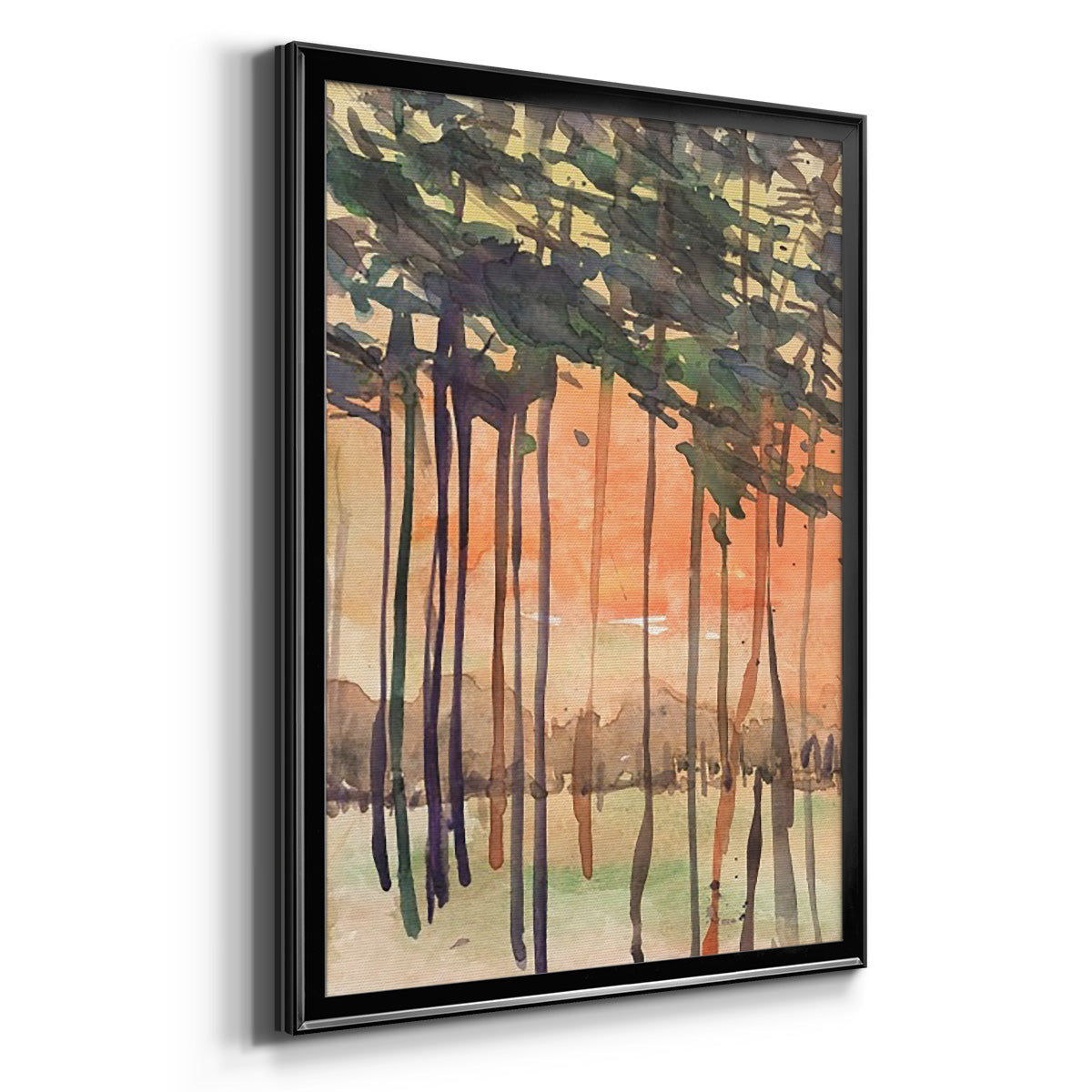 Between the Trees II - Modern Framed Canvas Print