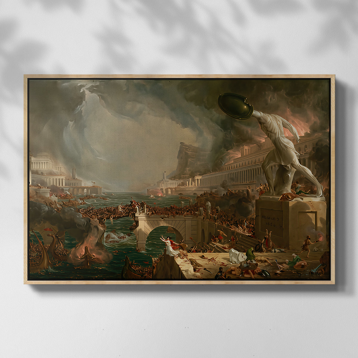 The Course of Empire: Destruction, 1836 - Floater Framed Canvas Print