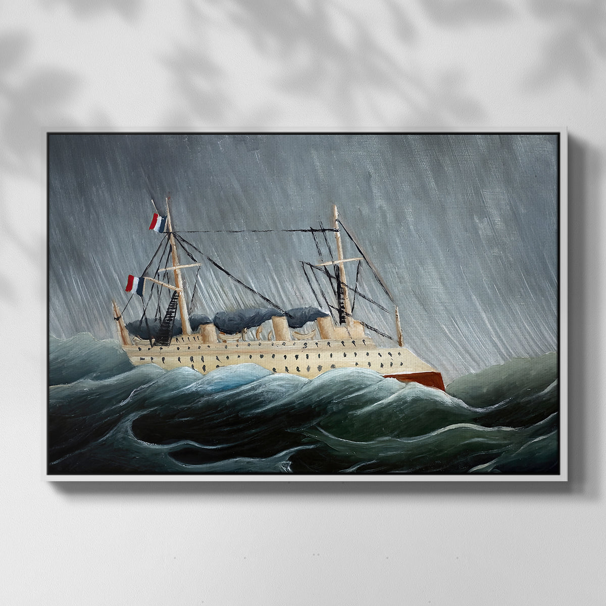 A Ship in the Storm, c. 1899 - Floater Framed Canvas Print
