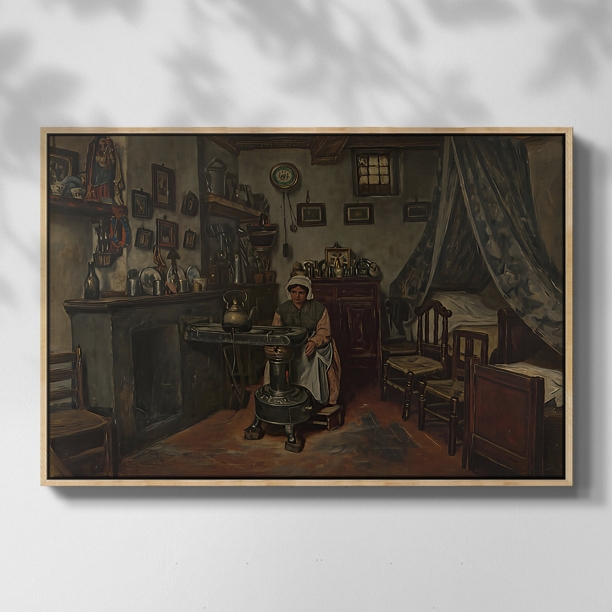 Interior, c. 1865-1870 - Floater Framed Canvas Print