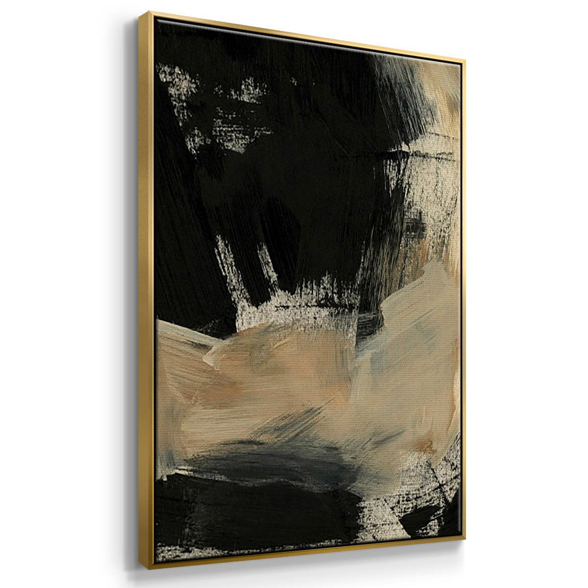 Baked Paintstrokes IV - Framed Premium Gallery Wrapped Canvas L Frame 3 Piece Set - Ready to Hang