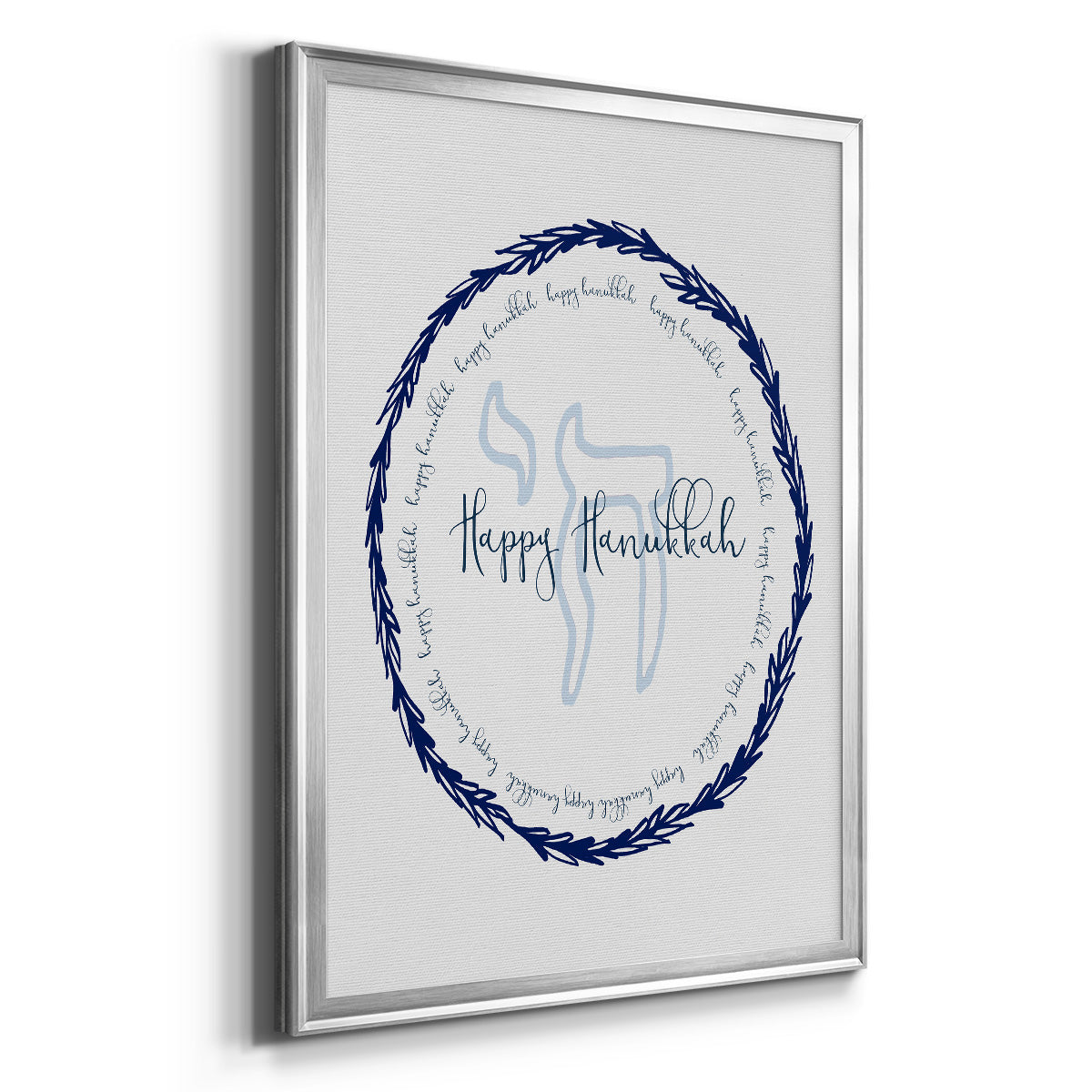 Hanukkah Go Round - Modern Framed Canvas Print