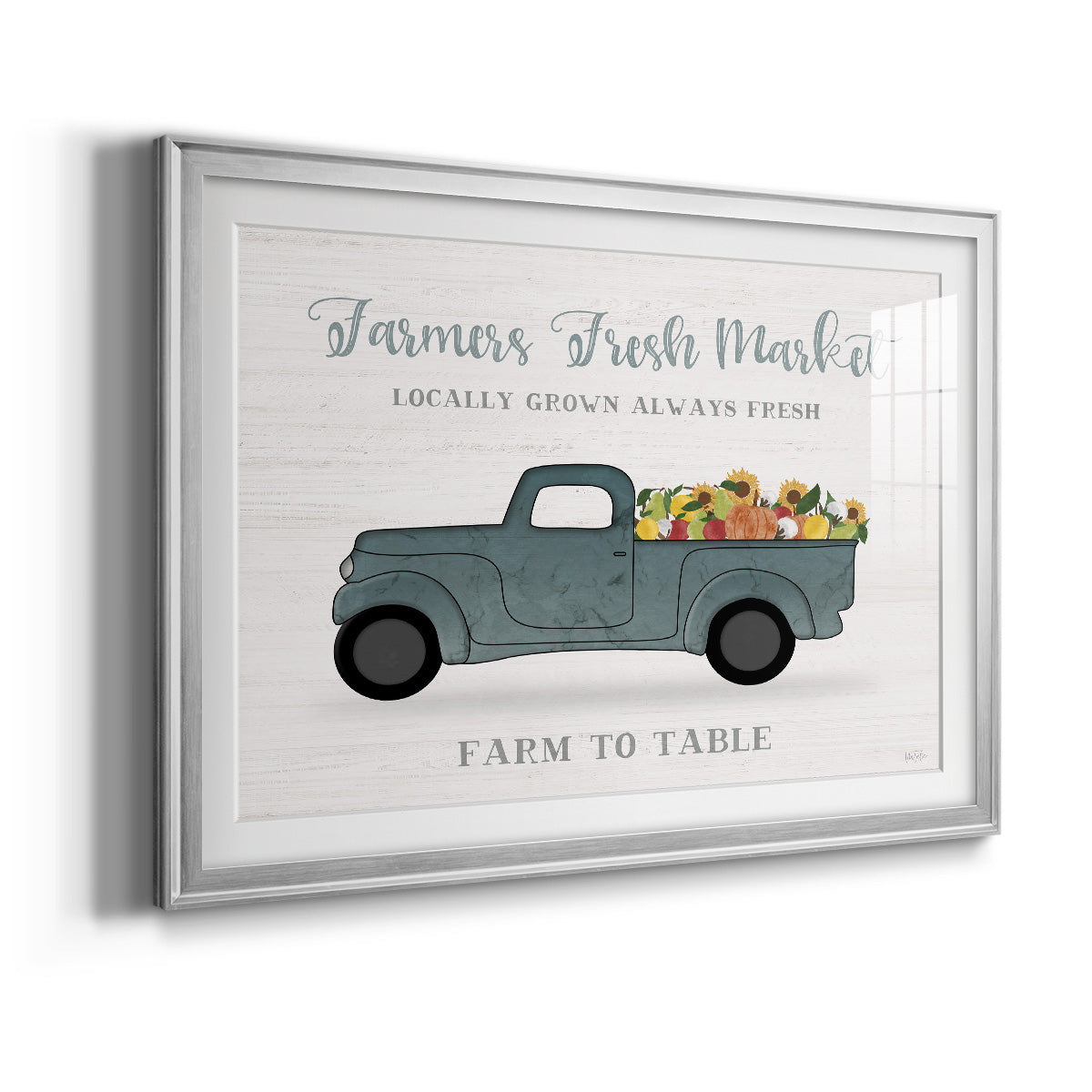 Fresh Sunflowers Truck - Modern Framed Art Print
