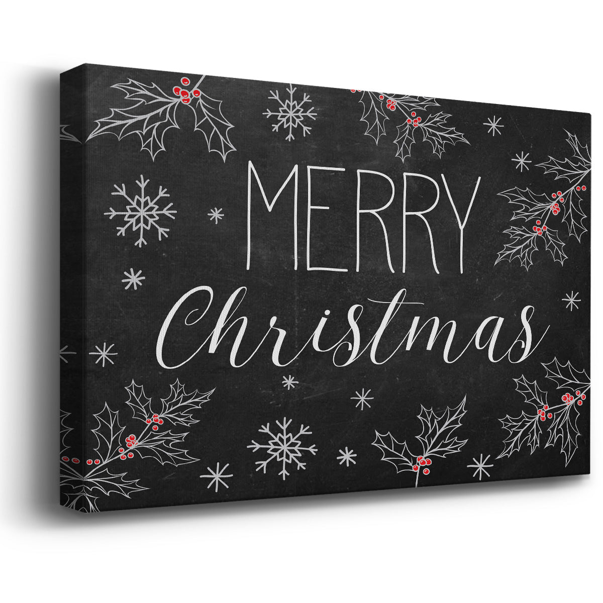 Merry Christmas Chalkboard - Canvas Art Print