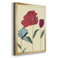 Colored Floral I - Modern Framed Canvas Print