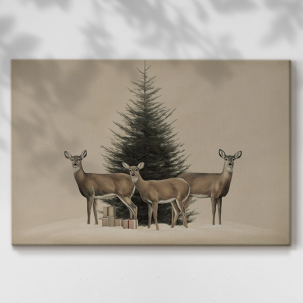 Tinsel-Gold Village at Dusk - Canvas Art Print