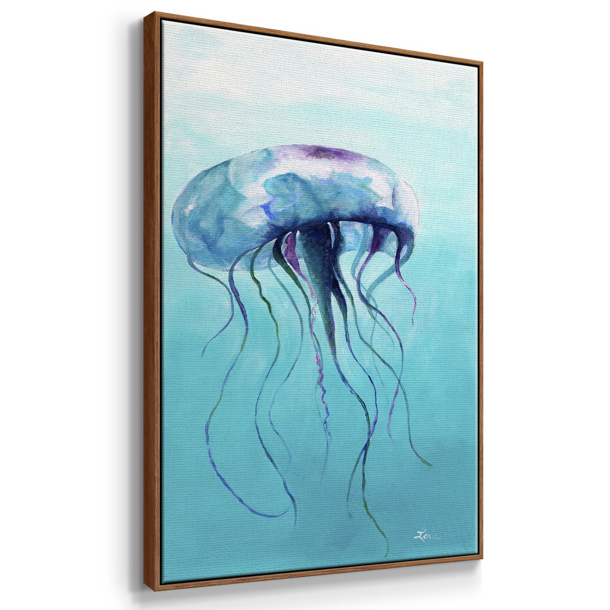 Jelly Fish - Framed Premium Gallery Wrapped Canvas L Frame - Ready to Hang