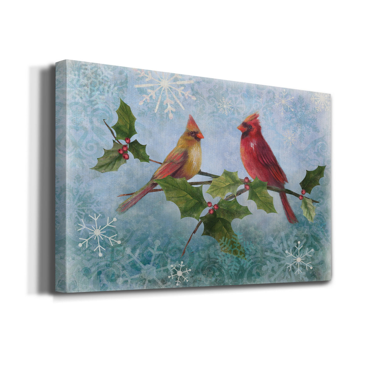 Winter Cardinal Duet II - Premium Gallery Wrapped Canvas  - Ready to Hang