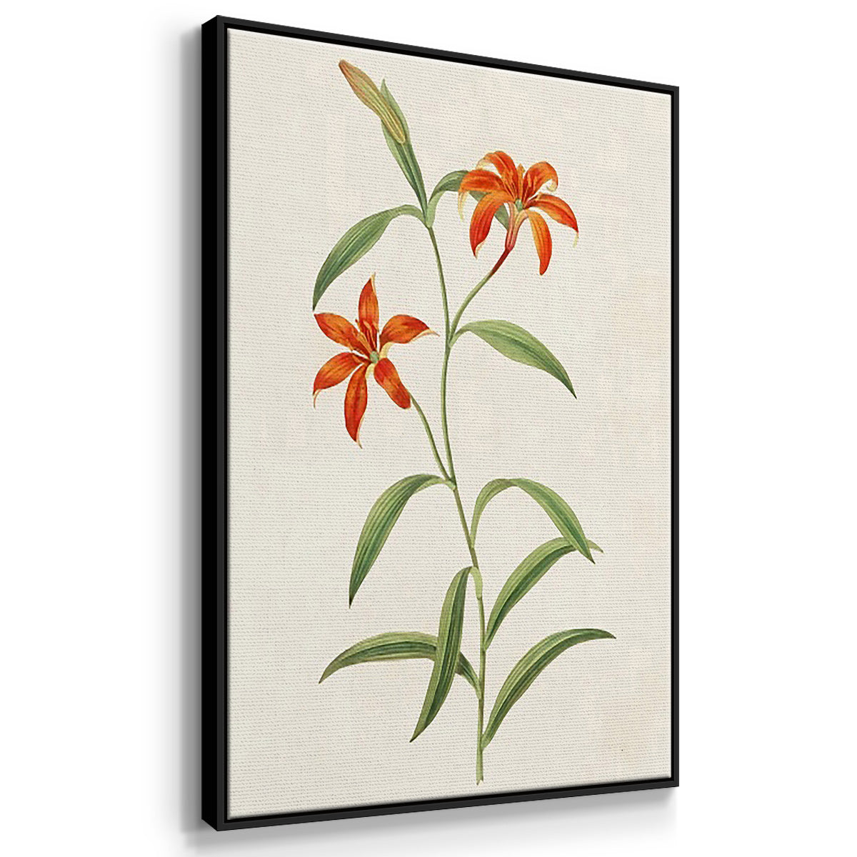 Flowers of the Seasons I - Framed Premium Gallery Wrapped Canvas L Frame 3 Piece Set - Ready to Hang