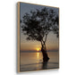 Sunset Silhouette - Framed Premium Gallery Wrapped Canvas L Frame - Ready to Hang