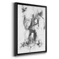 Graphite Abstract II - Modern Framed Canvas Print