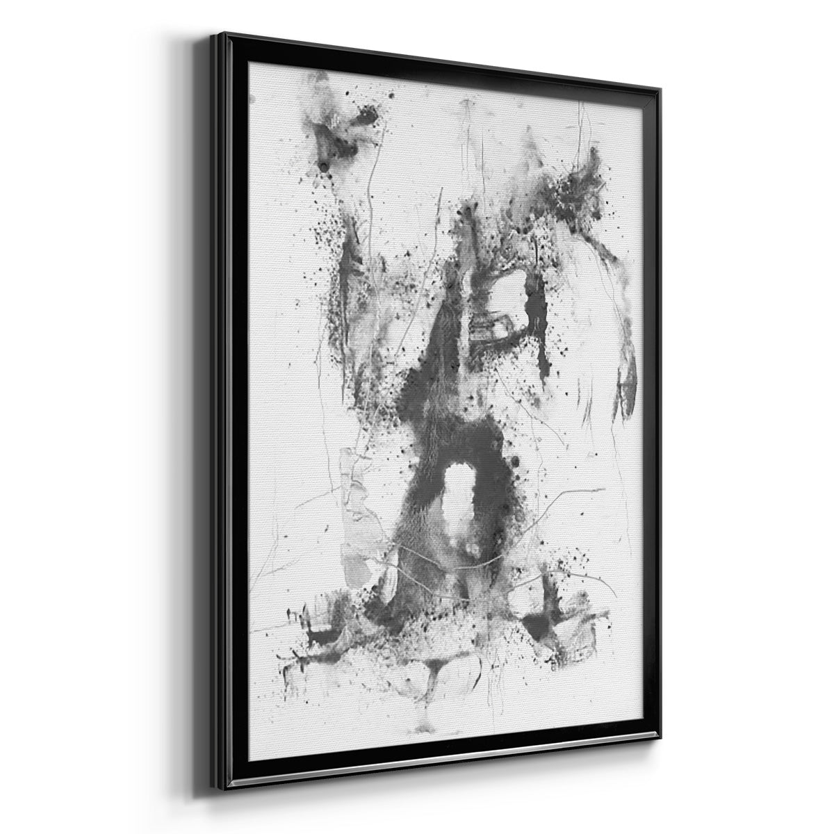 Graphite Abstract II - Modern Framed Canvas Print