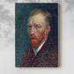 Canvas art print of a vivid figure with strong color contrast and visible strokes with a soft shadow on a white background.