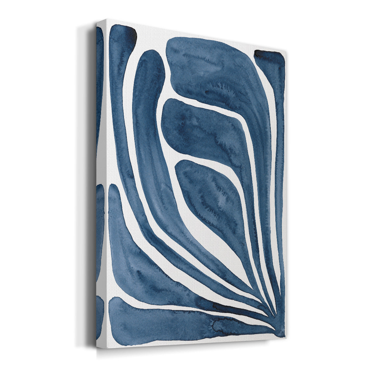 Blue Stylized Leaf I Premium Gallery Wrapped Canvas - Ready to Hang