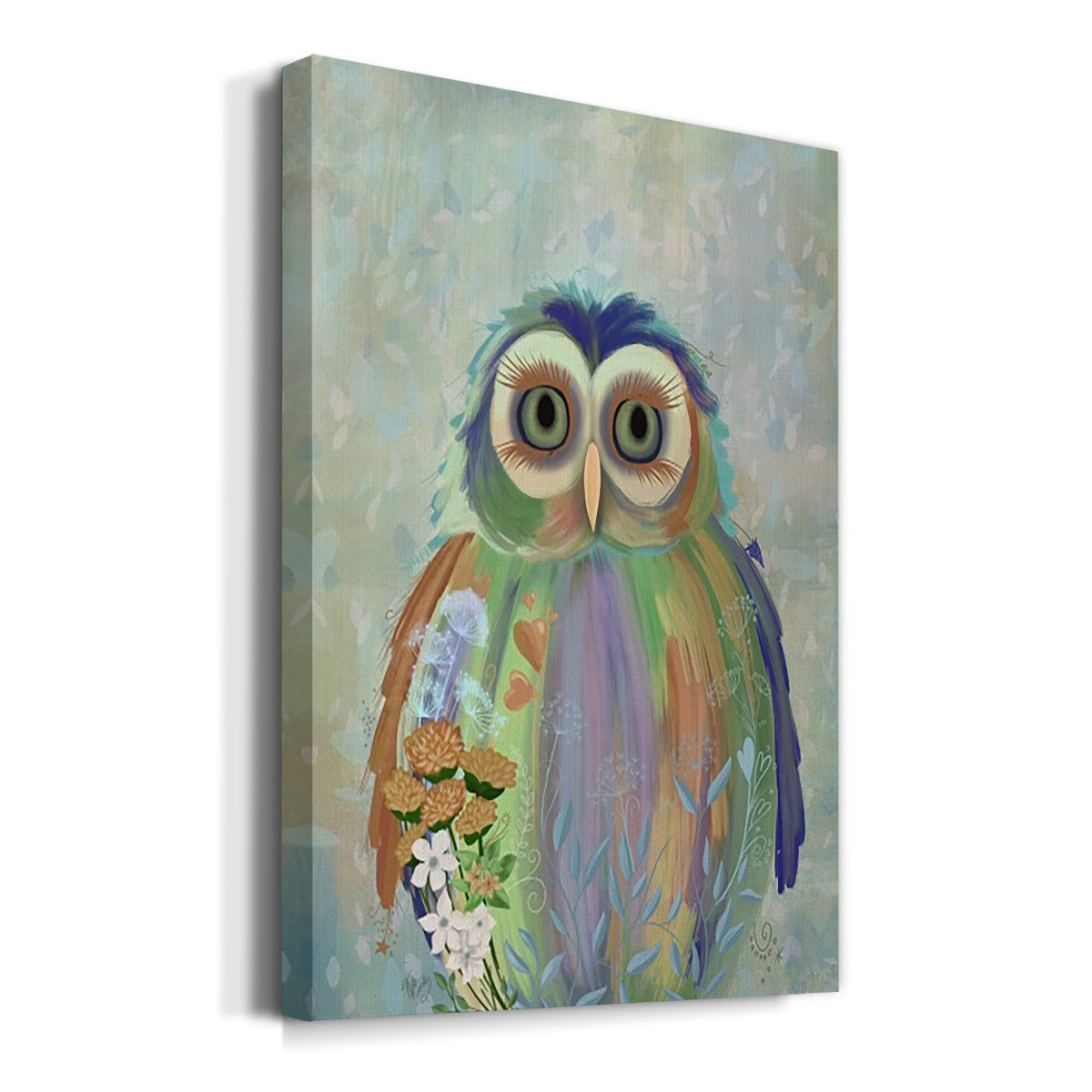 Fantastic Florals Owl - Canvas Art Print