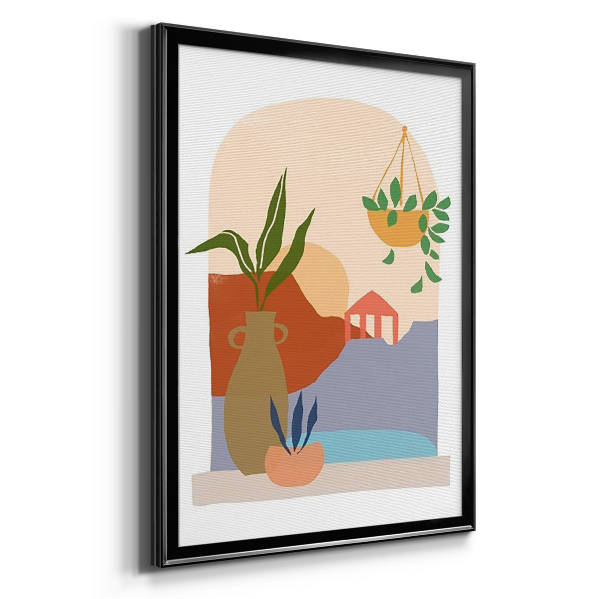 Paper Scene II - Modern Framed Canvas Print
