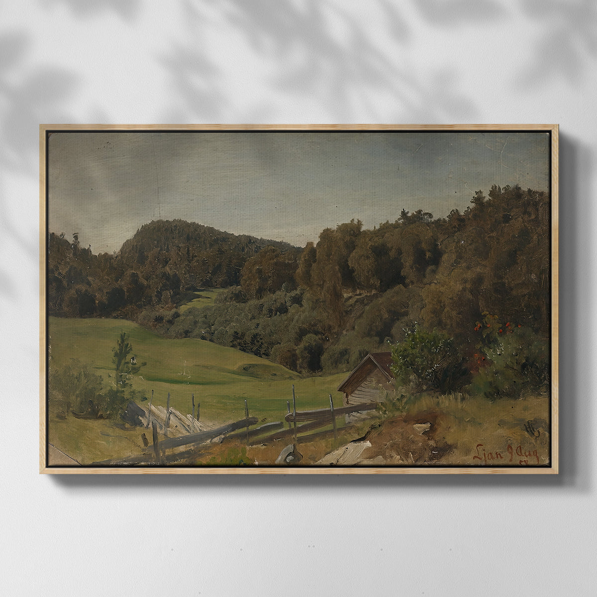 Landscape at Ljan, 1858 - Floater Framed Canvas Print