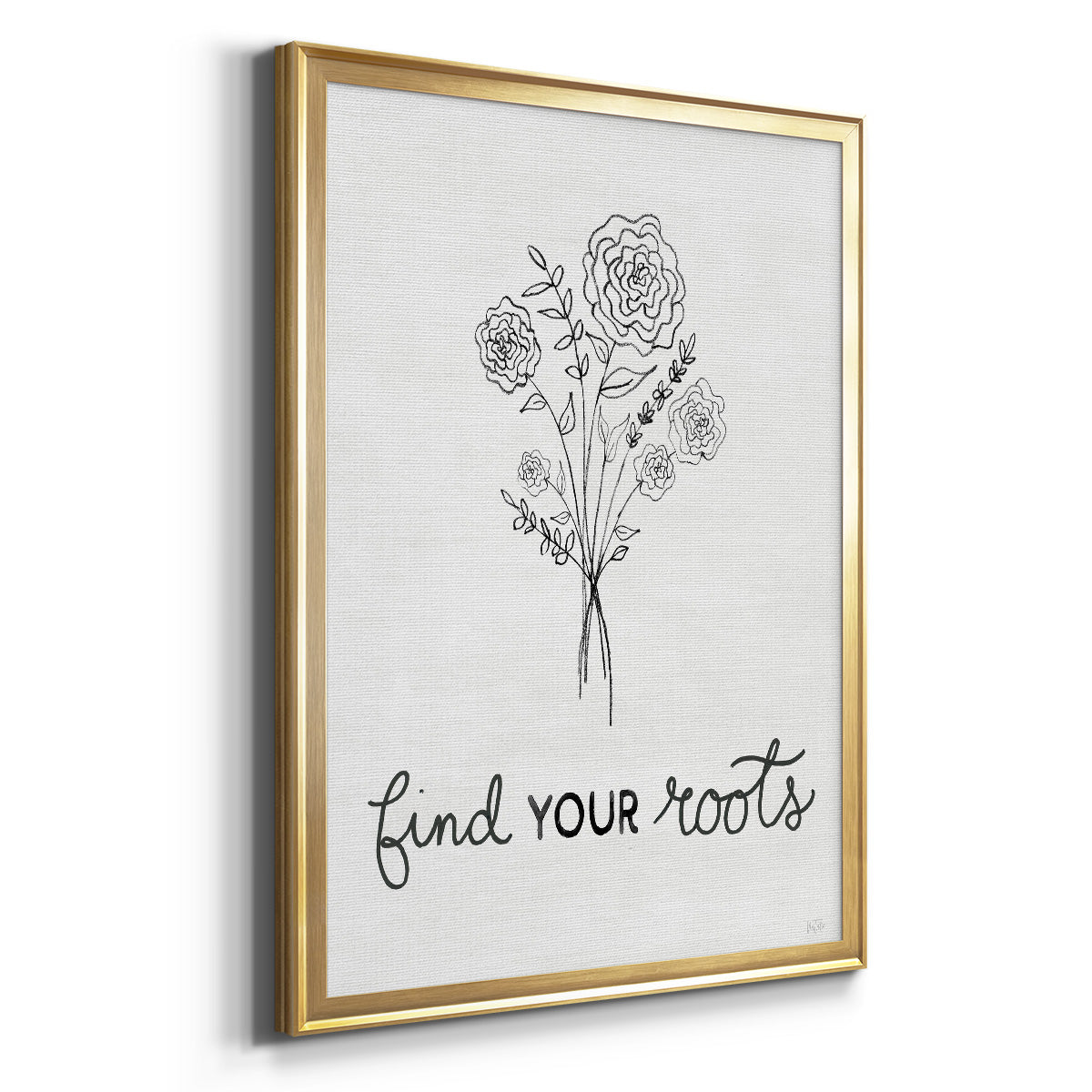 Find Your Roots Sketch - Modern Framed Canvas Print