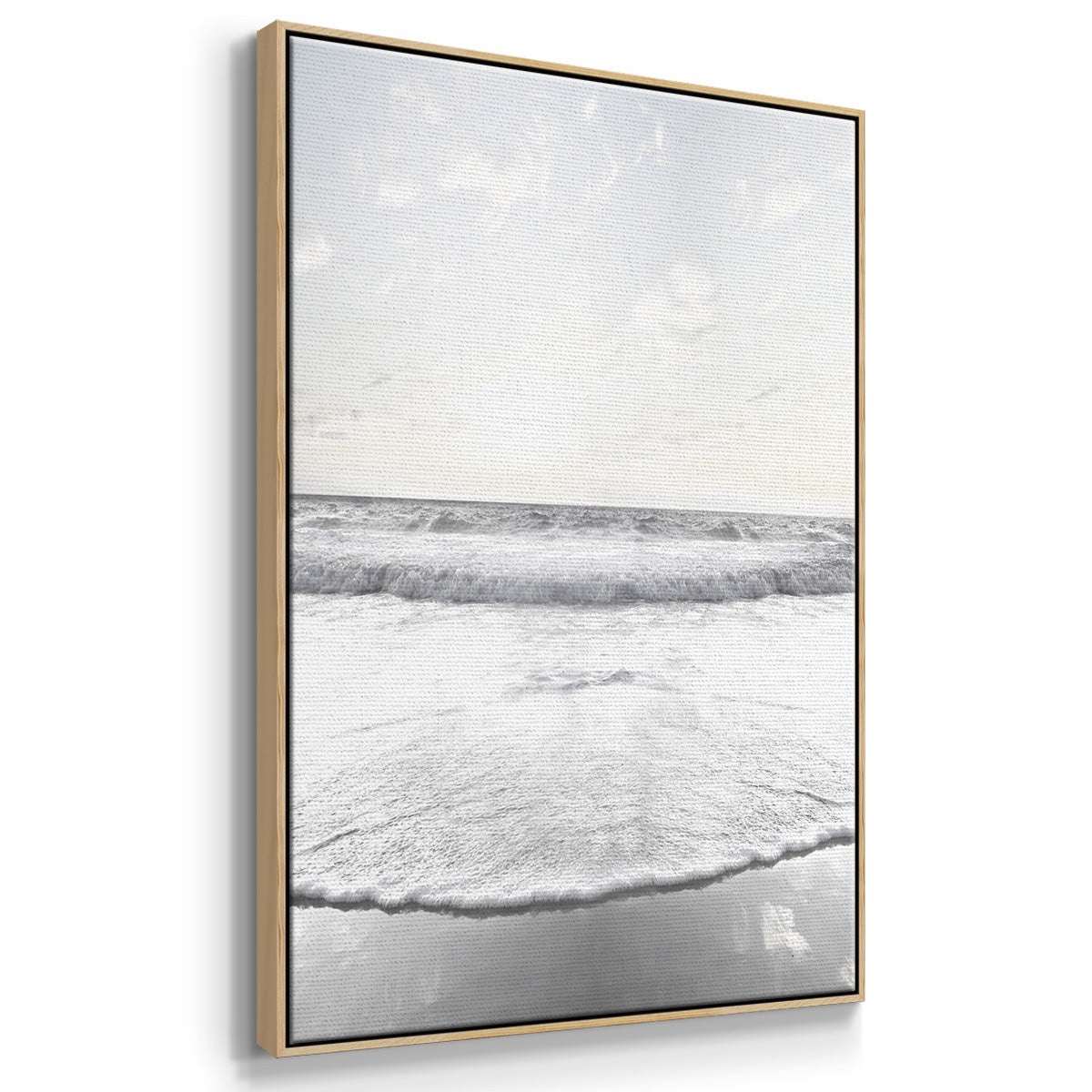 Gentle Tides I - Framed Premium Gallery Wrapped Canvas L Frame 3 Piece Set - Ready to Hang