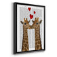 Giraffe Love - Modern Framed Canvas Print