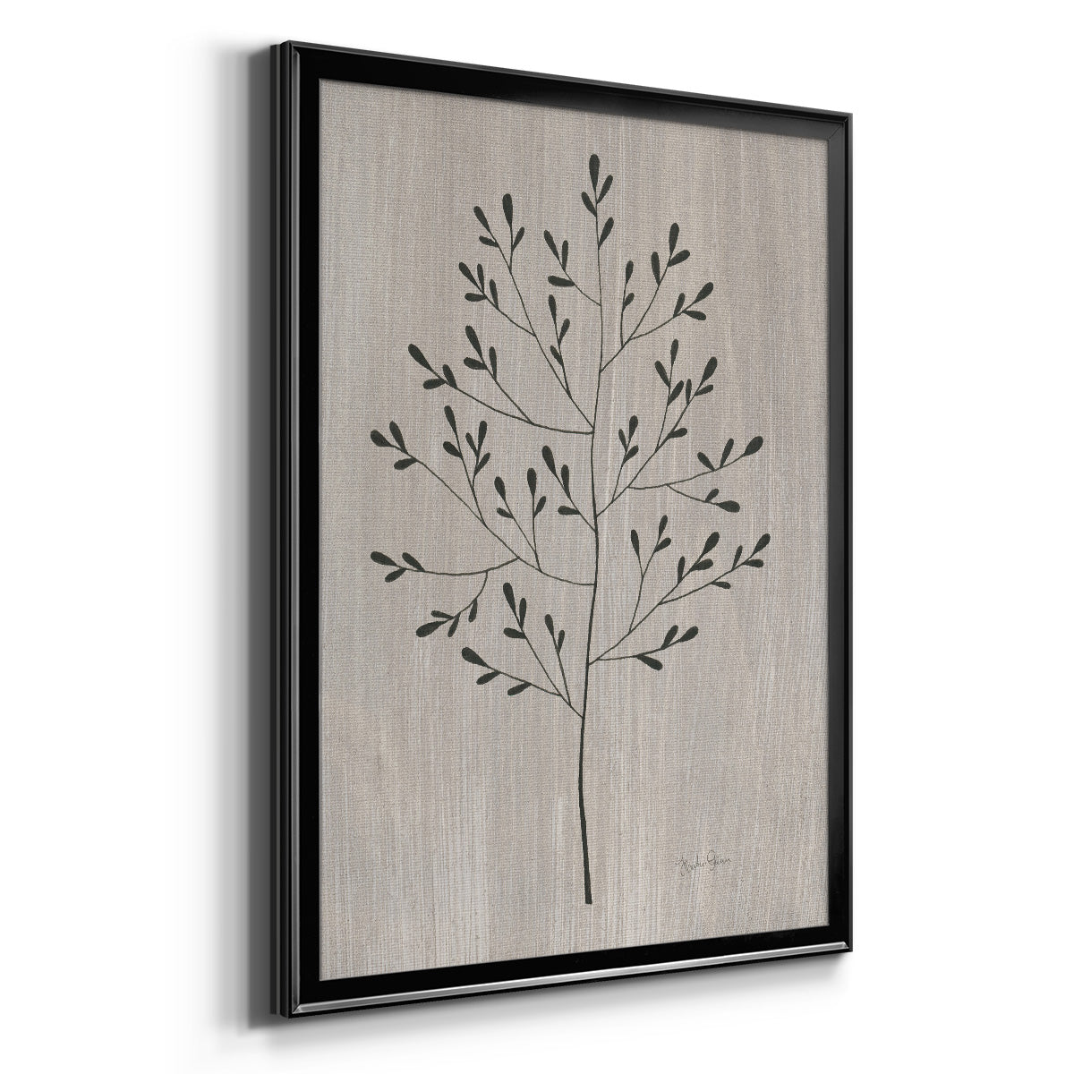 Leaves and Wood II - Modern Framed Canvas Print
