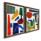 Colorful Shapes I - Premium Framed Canvas 2 Piece Set - Ready to Hang