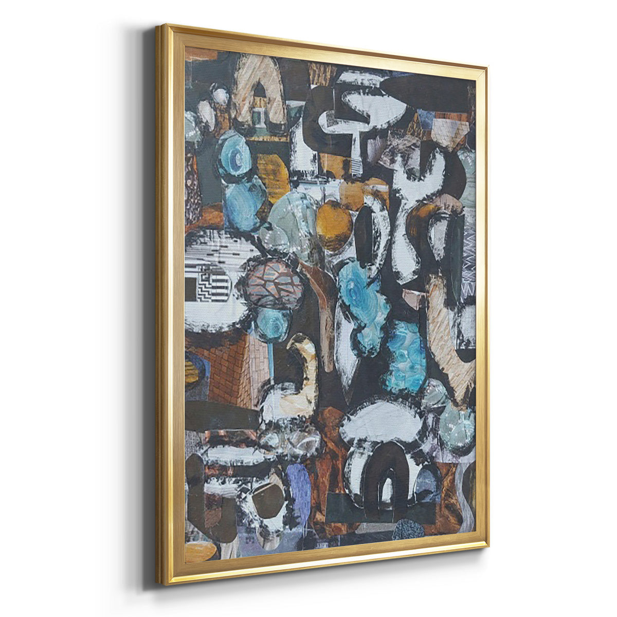 California Beach Blue Glass - Modern Framed Canvas Print