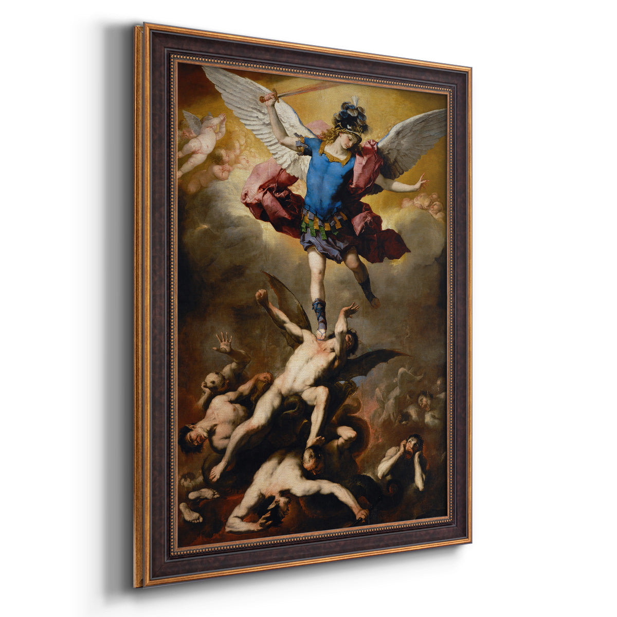 The Fall of the Rebel Angels - Ornate Framed Canvas Print