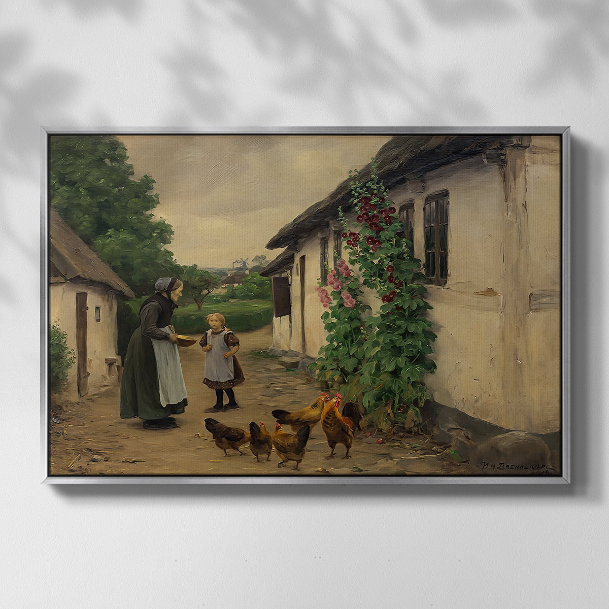 Visit to Grandmother, 1914 - Floater Framed Canvas Print