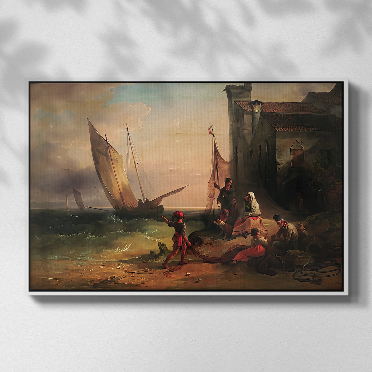 Fisherman's Family from Chioggia, 1838 - Floater Framed Canvas Print