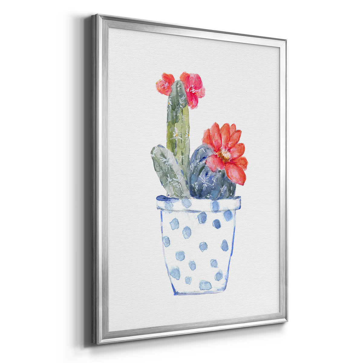 Cactus and Succulent Blooms II - Modern Framed Canvas Print