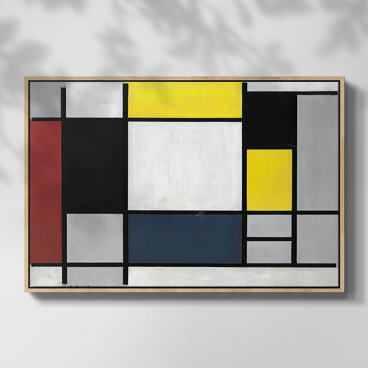 Composition with Yellow, Red, Black, Blue, and Gray, 1920 - Floater Framed Canvas Print