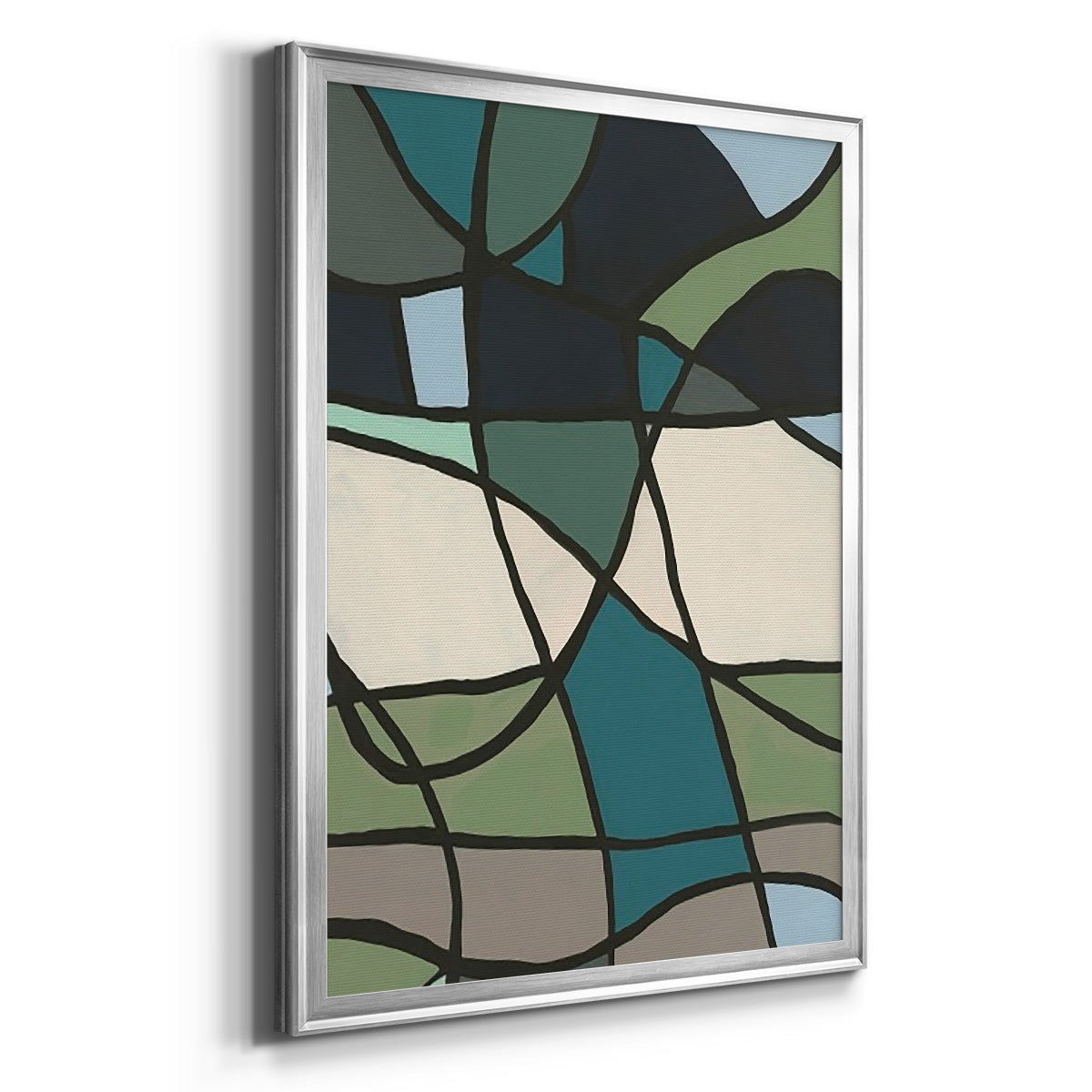 Multicolor Stained Glass I - Modern Framed Canvas Print